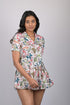 V neck tops for women's western wear party wear and stylish printed Multicolor Floral Print Top (OTL-TPS1085)